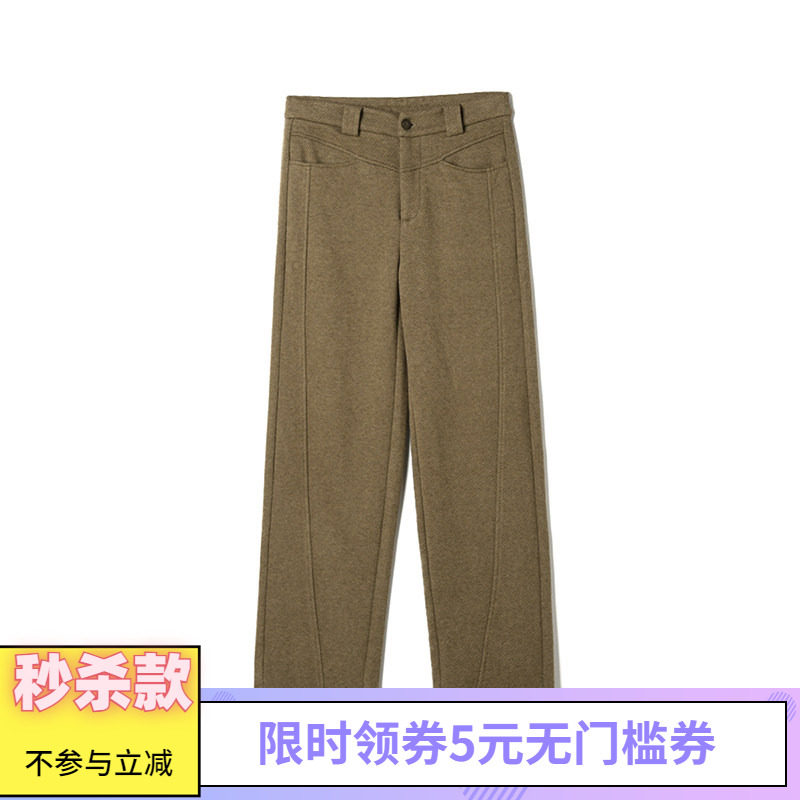 2025年冬Outlets正品 高端ZKZ系列 高腰微弹长裤梨型显瘦休闲裤女,女装/女士精品,休闲裤,淘宝优惠券,粉丝福利购,淘宝优惠卷