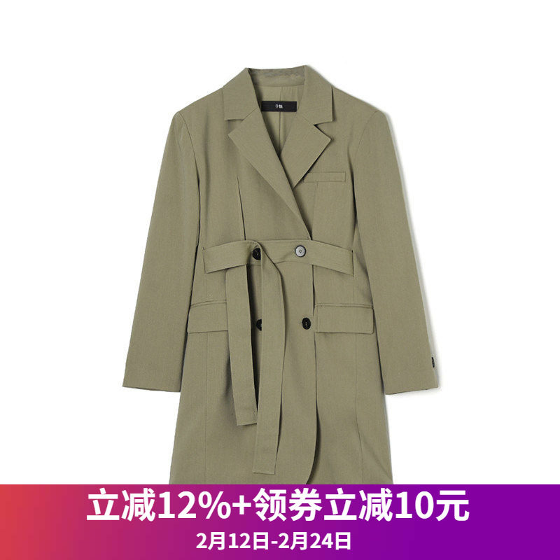 奥莱专柜品牌撤柜正品 WM春装新款 都市女性时尚感纯色长款外套女