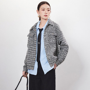 2025年春Outlets专柜 外套女 深圳南油NY系列休闲风单排扣上衣长袖