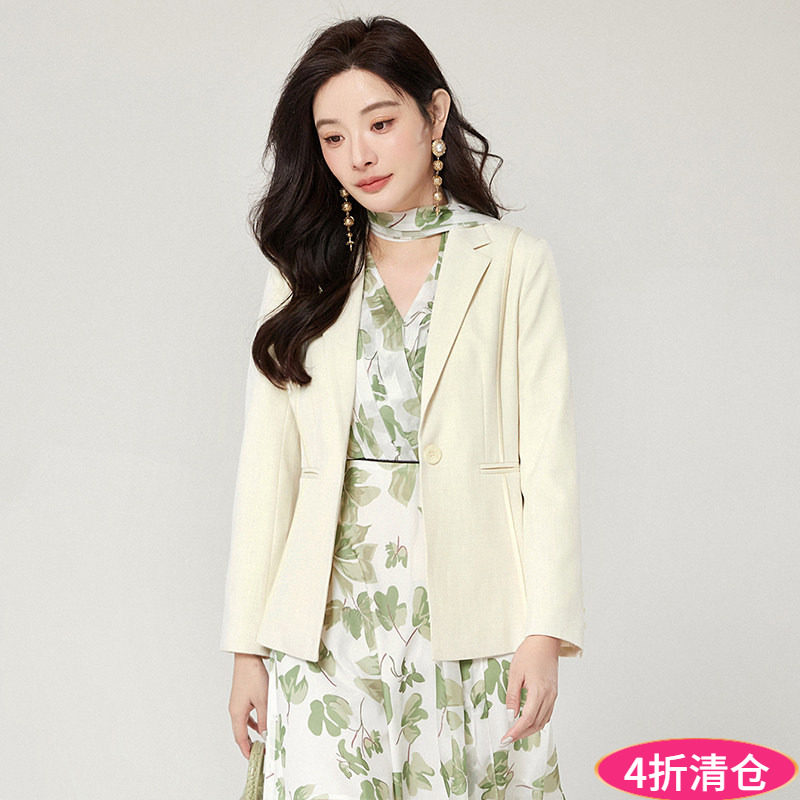 2025年春装Outlets专柜 高端YD系列知性优雅上衣一粒扣西装外套女