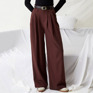 Outlets专柜撤柜正品 YJ春装2026新款松紧腰长裤直筒显瘦休闲裤女