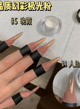 美甲魔镜粉超亮超细浅流行超仙珠光霓虹粉粉偏光极光粉美甲店专用