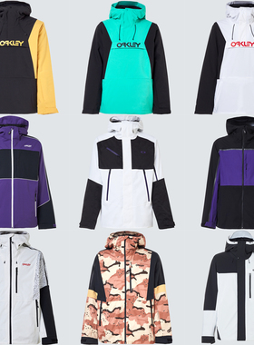 红运动2122oakley滑雪服欧克利滑雪衣冲锋衣防水抗风保暖专业紫色