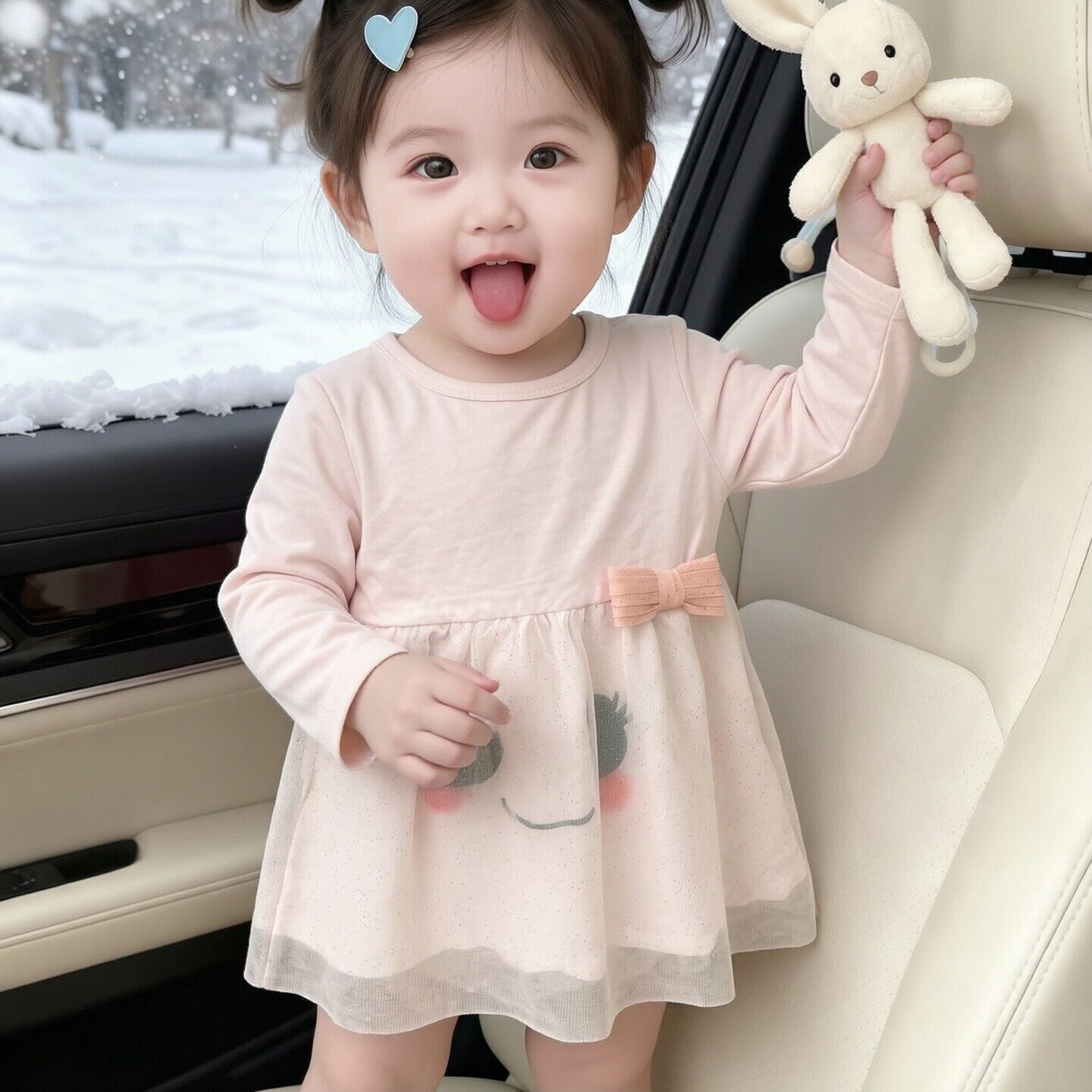 微瑕幼童长袖连衣裙春秋款女童时尚洋气儿童公主裙女宝宝网纱裙子