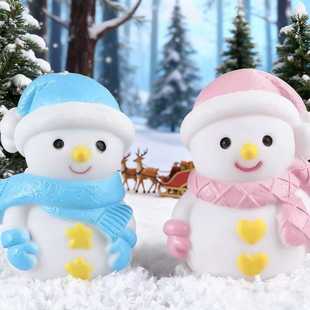 创意发光小礼物儿童精致礼品可爱雪人夜灯桌面装饰品雪景造景diy