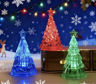 圣诞树星星小夜灯节日氛围装 饰发光摆件儿童幼儿园小礼物地摊热卖