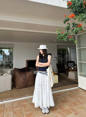 OPS LA MODE 9.21 20:00D*ONE白色全工艺刺绣半身裙