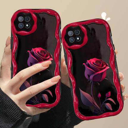 暗红玫瑰适用oppoa53手机壳全包镜头硅胶软壳防摔个性【奶油壳】