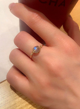 14K包金线圆珠指环女款