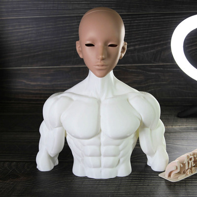 BJD胸台6分4分3分75叔肌肉头台娃头展示支架拍照专用假发陈列道具
