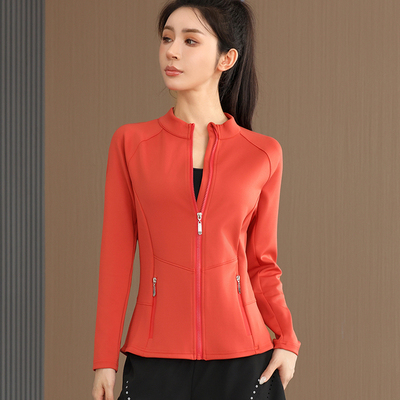 胖mm跑步健身速干立领开衫外套女