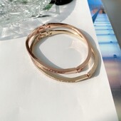 青岛非凡欧美外贸饰品 个性 时髦轻奢金色小众高级感闪亮手镯