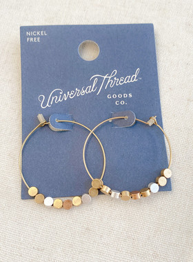 美国潮牌【Universal Thread】原单牛仔设计简约风耳圈夸张耳环