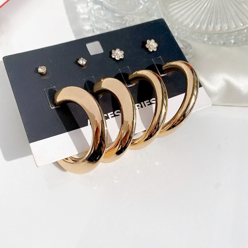 新潮高级感 气质欧美风夸张新潮金色时髦港风耳圈设计耳饰套装,饰品/流行首饰/时尚饰品新,耳环,淘宝优惠券,粉丝福利购,淘宝优惠卷