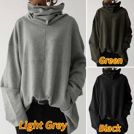 casual long sleeved high neck pullover pocket jacket hoodie