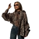 fashion printed sexy print Women sleeved leopard long shirt
