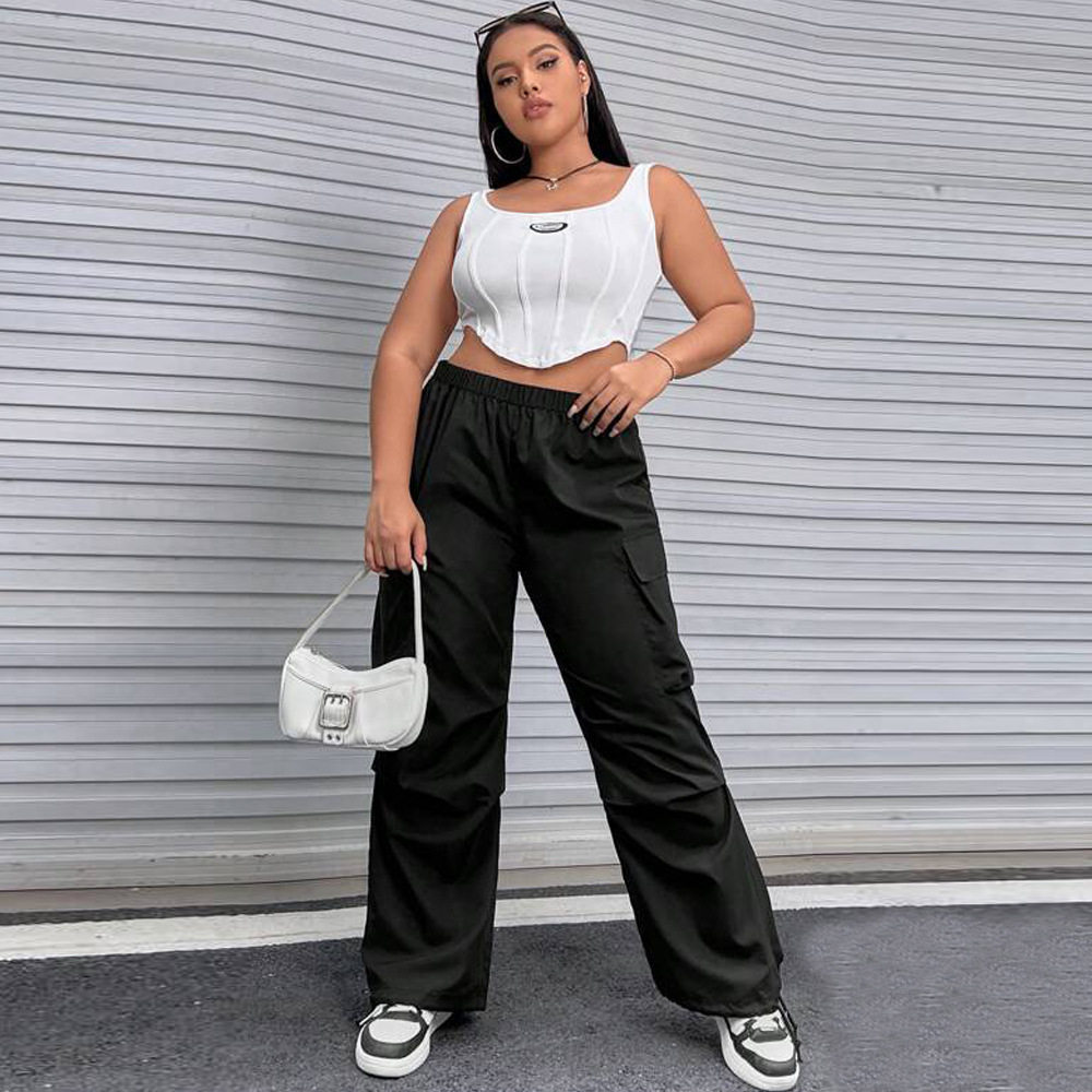 Fashionable elastic waisted casual pants, work pants 工装裤