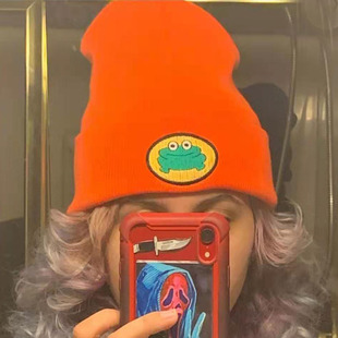 Cartoon Frog Knitted Hat Parappa the rapper Knitted Hat 帽子