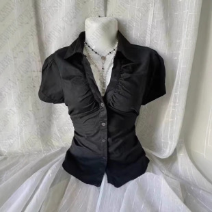 single breasted lapel Fashionable shirt elegant top and