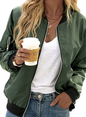 Casual jacket, women's fashion zipper outer jacket 拉链夹克
