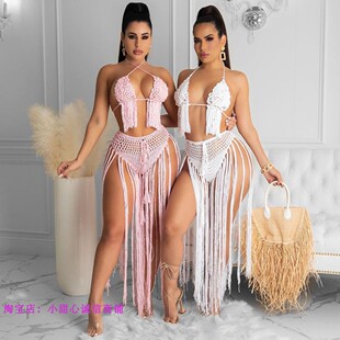Women crochet swimsuit set sexy beach and fashion weave