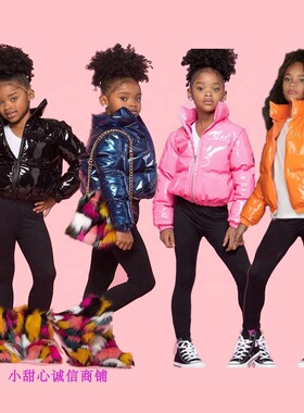 Children's cotton clothes winter woolen collar cotton jacket