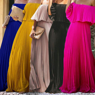 Sexy 3xl Evening Dress size Chiffon big Shoulder Off Pleated