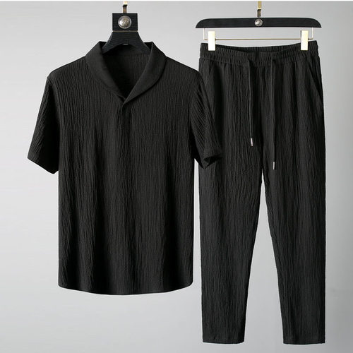 High end sports suit men's fashion short sleeved pants set