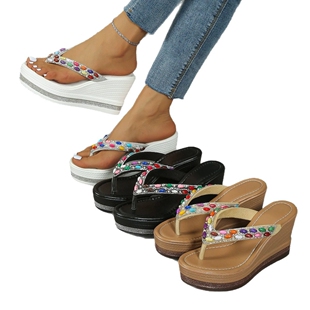 Slope heel thick sole flip flops sponge bottom sandals 凉拖