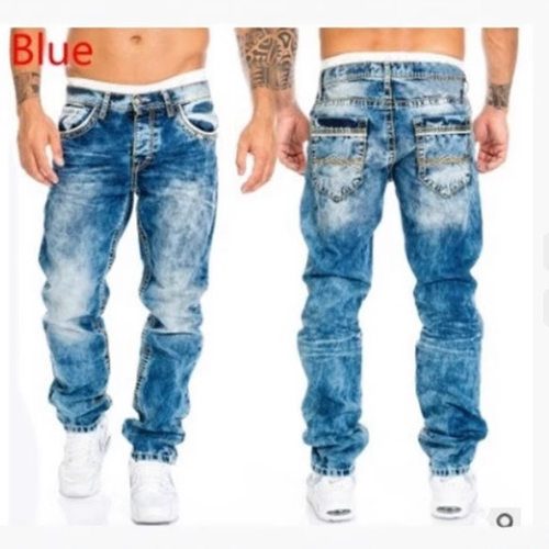 Fashionable casual long pants straight leg hip-hop jeans