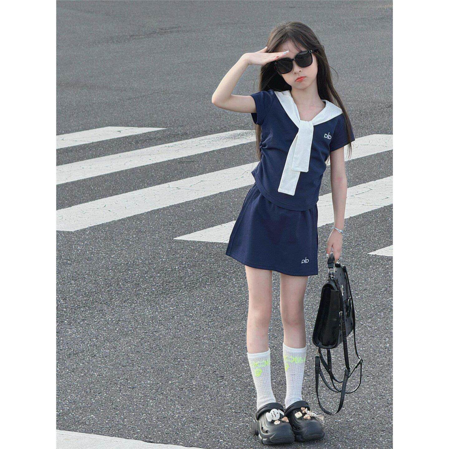 女童夏套装儿童裙子2026新款小孩运动衣服洋气裙裤童装女大童夏装
