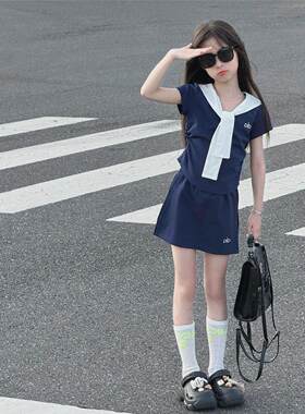 女童夏季新款洋气裙裤套装
