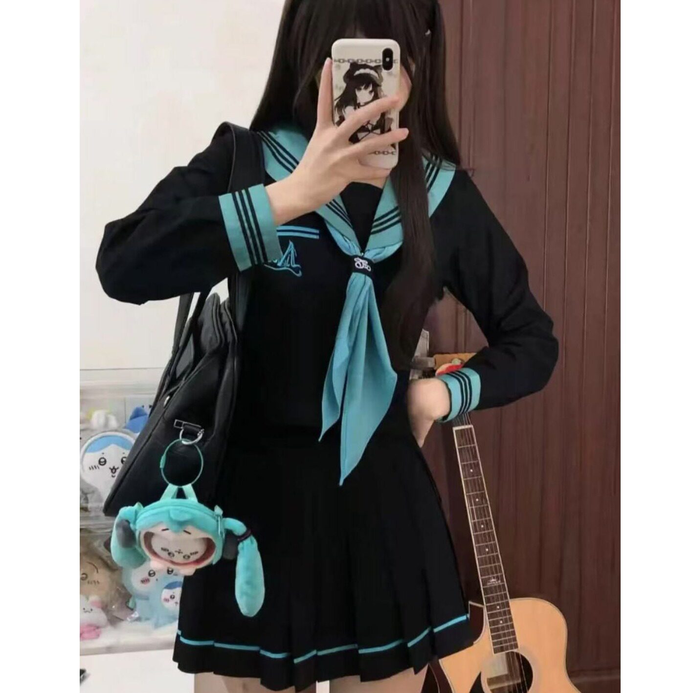 胖MM大码夏季校供感水手服长袖短袖衬衫青本绘套装Jk短裙原创制服图片