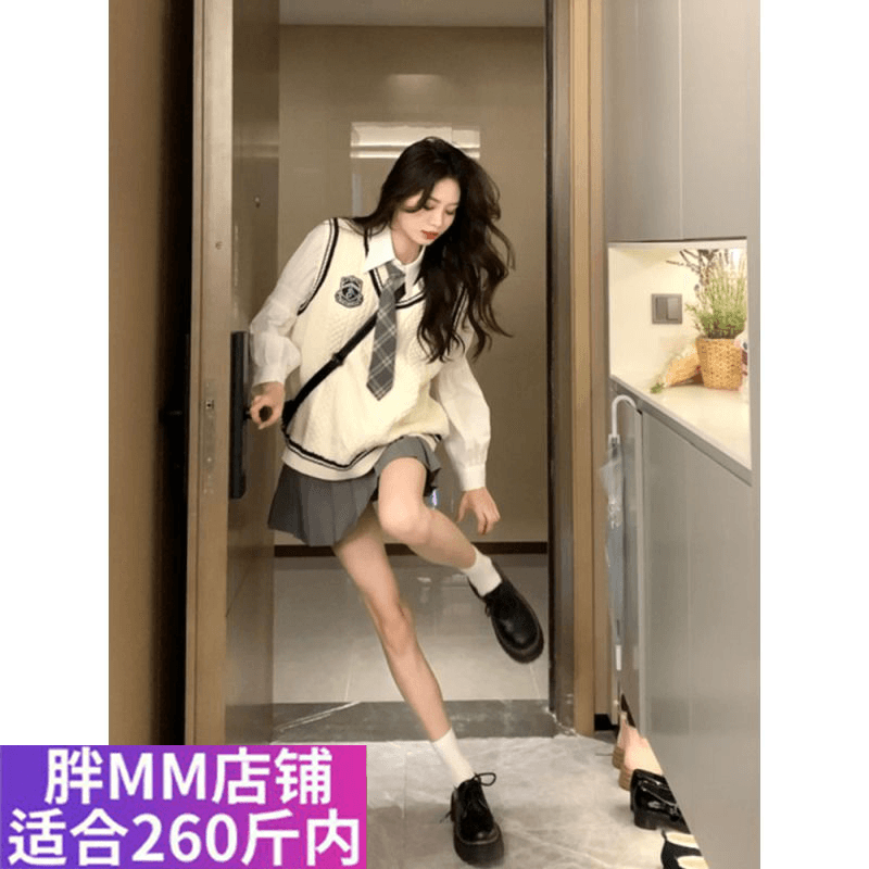 胖MM大码早秋季女学院风小洋装名