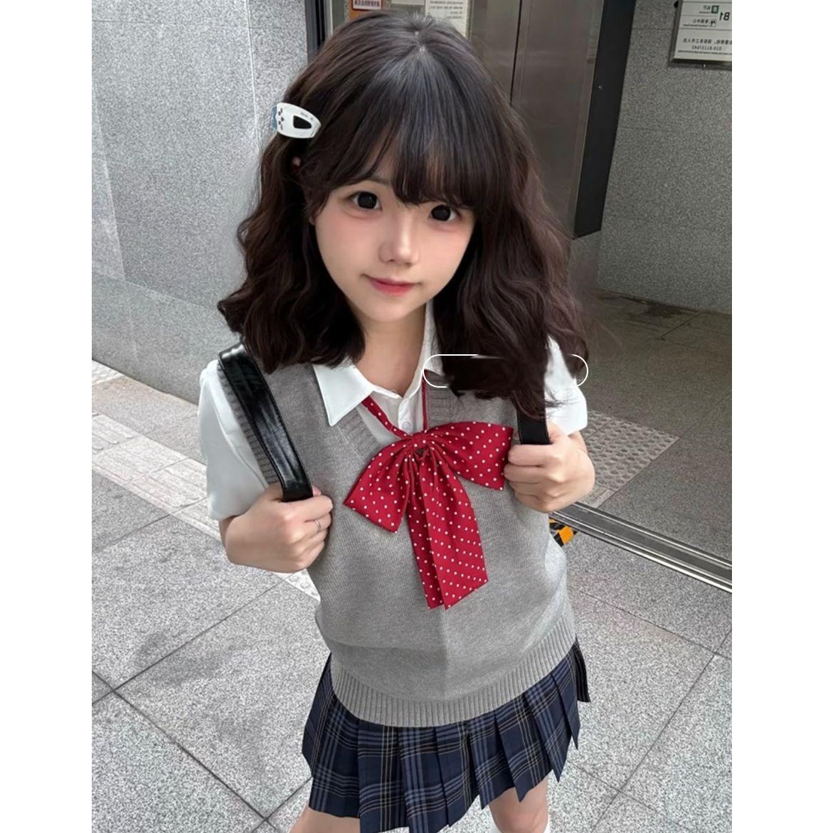 胖MM大码jk毛衣女背心马甲基础款甜辣夏季学院制服内搭针织衫上衣