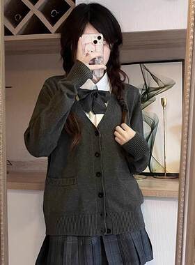 胖MM大码jk学院风制服套装上衣日系甜美校园风格裙秋季款针织外套