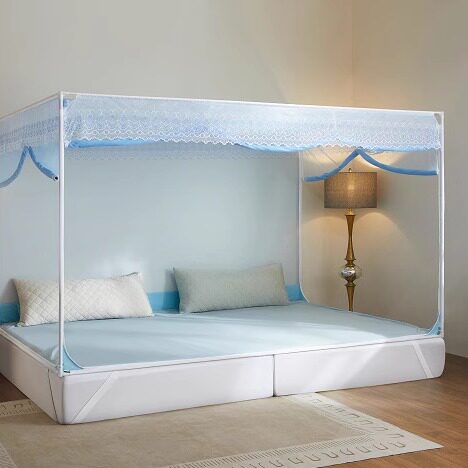 免铺床床单蚊帐+防脱卡扣三通