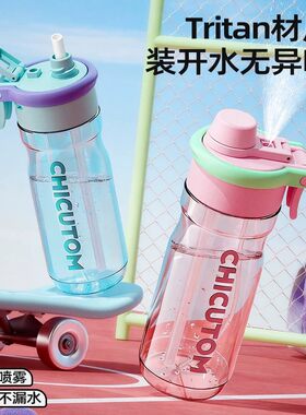 日本进口可喷水倒置不漏运动水壶
