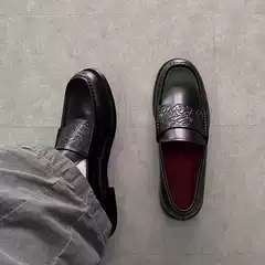 Prada Leather Shoes Logo Plaque Loafers