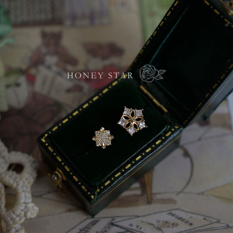 HONEY.10k金樱花耳钉法式浪漫