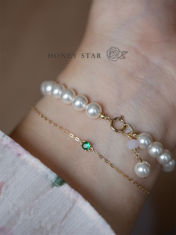 14k包金奥地利施家珍珠手链