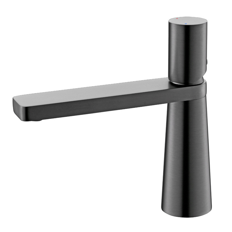 枪灰色圆形别墅高档冷热水龙头