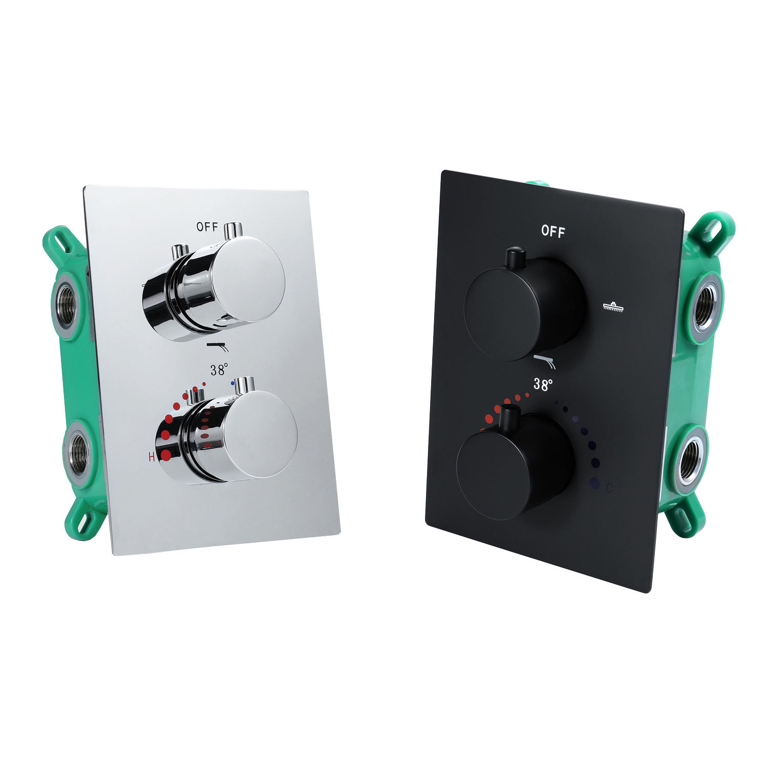 黑色暗装淋浴花洒阀门暗藏式恒温