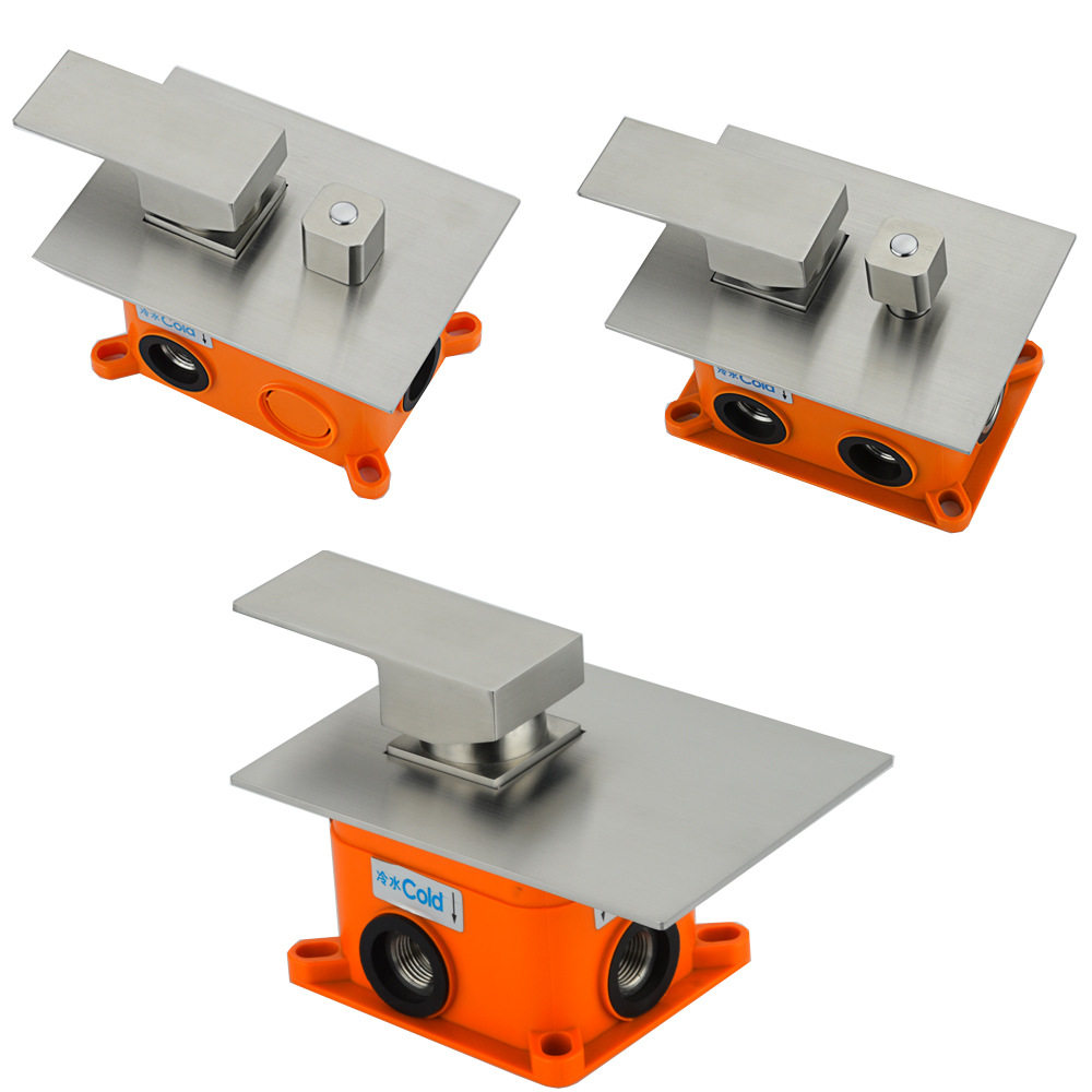 304不锈钢拉丝暗装入墙式混水阀 酒店淋浴花洒预埋盒冷热龙头开关