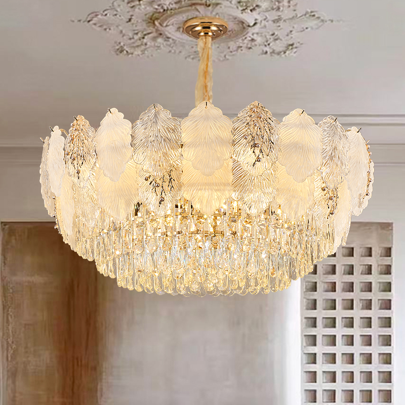 法式轻奢水晶吊灯奶油风吸顶灯