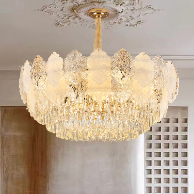 法式轻奢水晶吊灯奶油风吸顶灯