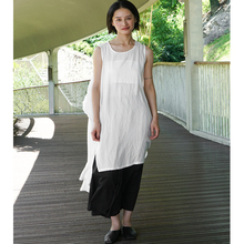 1996不讨喜 日常休闲纯色简约宽松无袖背心罩衫连衣裙叠穿2025夏