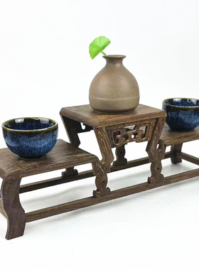 茶壶茶具架子小博古架实木中式紫砂壶展示架鸡翅木多宝阁简约桌面