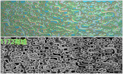 祥云底纹精雕图JDP 灰度图 祥云整版 满云云丝横长镂空有线雕刻图