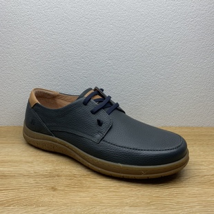 Hush Puppies暇步士男鞋头层牛皮休闲鞋厚底圆头减震春秋新款